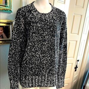 Black and White Speckled Crewneck Sweater - Women XXL #EE NWT